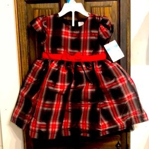 Carters baby new Christmas dress with bloomers. Red, black, grey and white color